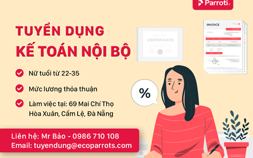 Công Ty TNHH Ecoparrots tuyển kế toán nội bộ